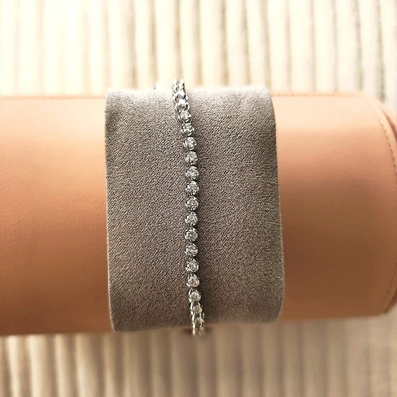 Natural Diamond Tennis Bracelet 3 CTW, 14K GOLD - Picture 8 of 8